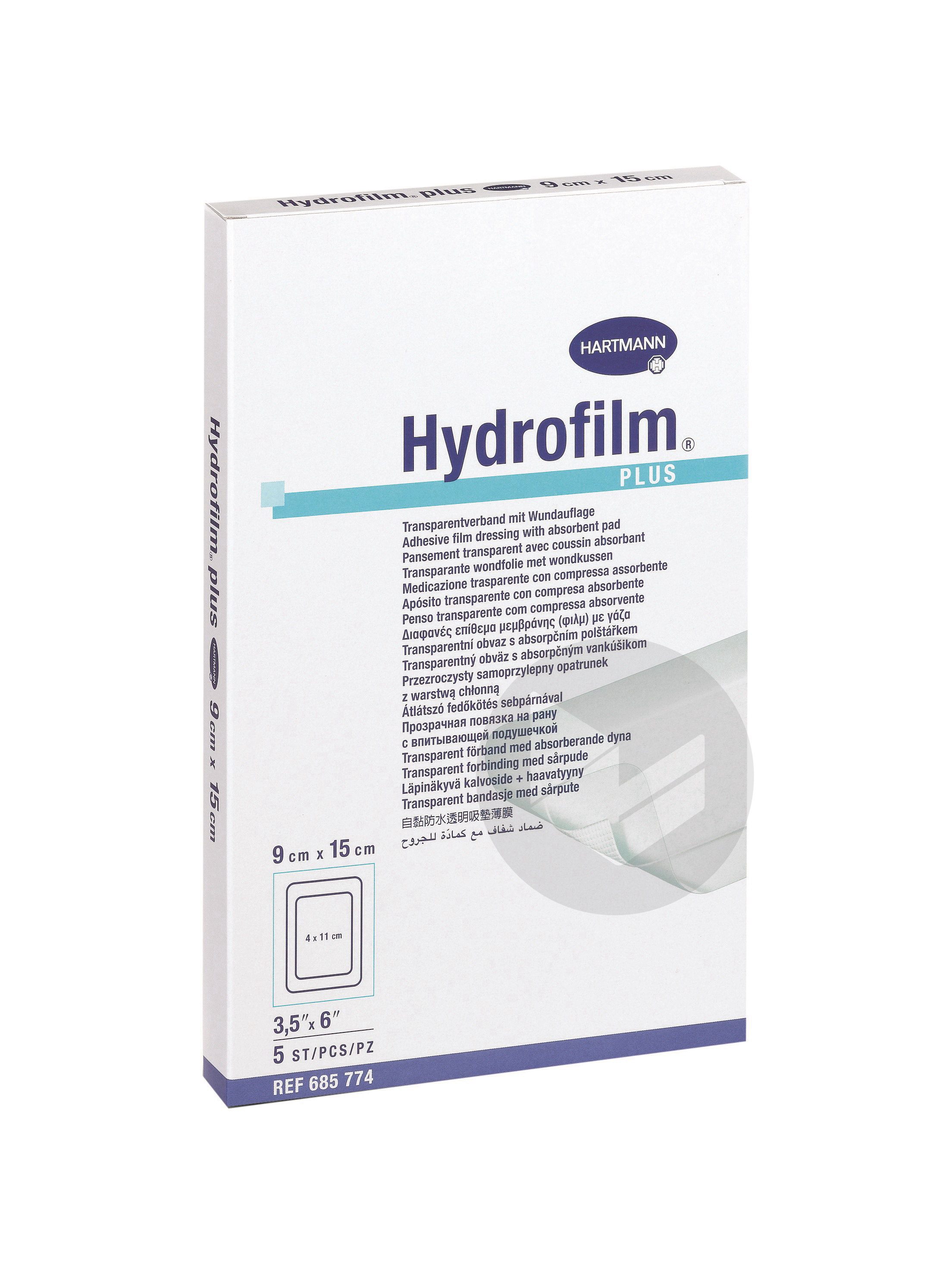 HYDROFILM PLUS Pans adhésif non adhérent transparent 9x10cm B/5