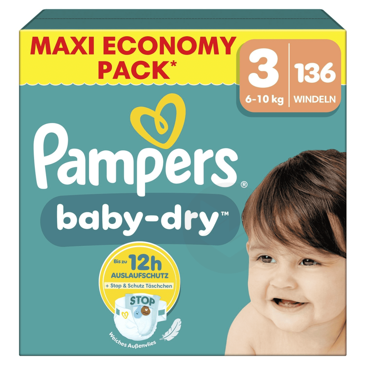 Couches Bébés Baby-Dry Taille 3 : 6-10 kg x136