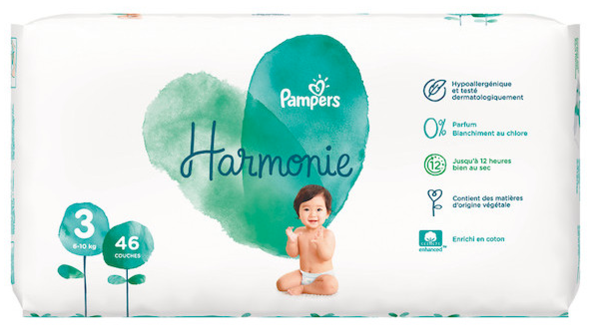 Couches Pampers Harmonie taille 3 x46