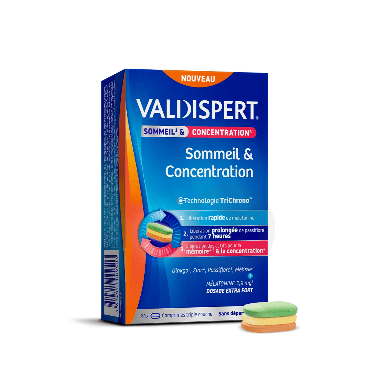 Sommeil & Concentration 24 comprimés tricouches