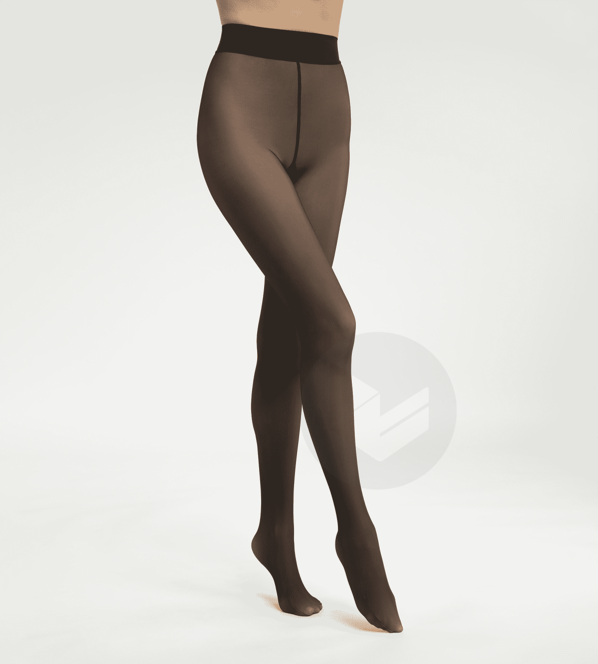 Collant femme opaque et chaud effet transparent Noir Dim Thermo 3/4