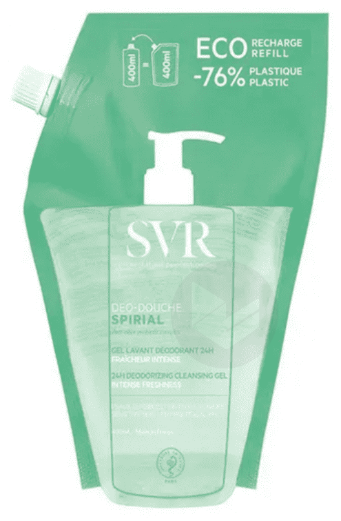 Spirial Déo-Douche Gel Lavant Déodorant 24H Éco-Recharge 400ml