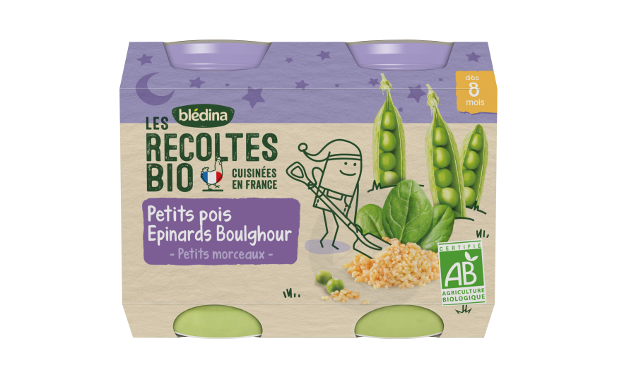 Petits pois, Épinard, Boulghour 2x200g