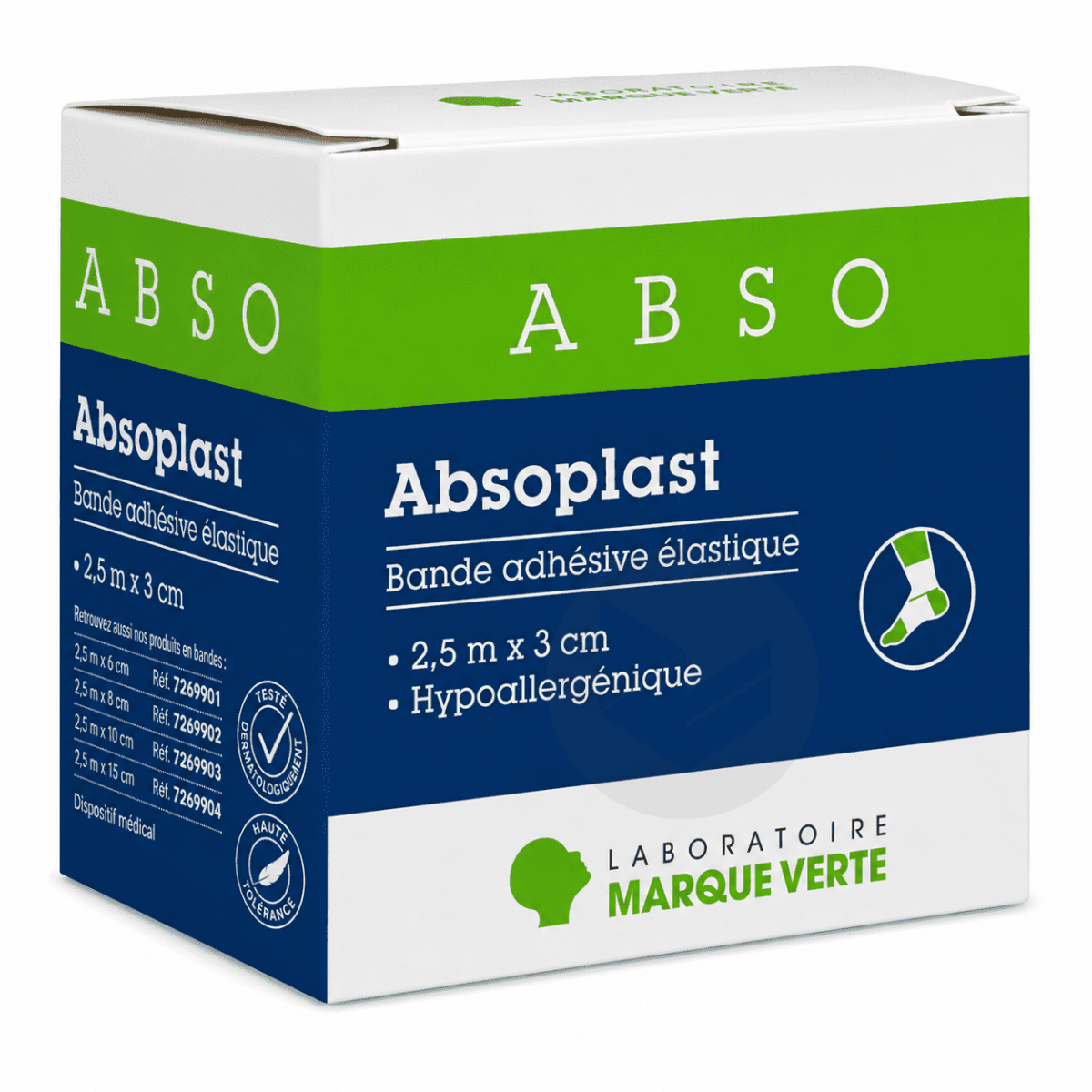 Absoplast Bande adhésive élastique 2,5m x 3cm