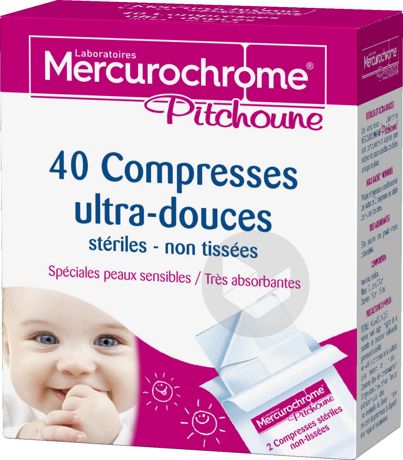 COMPRESSES ULTRA-DOUCES, 40 unités