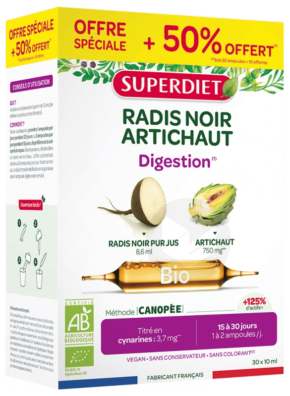 Radis noir Artichaut Bio 30 ampoules