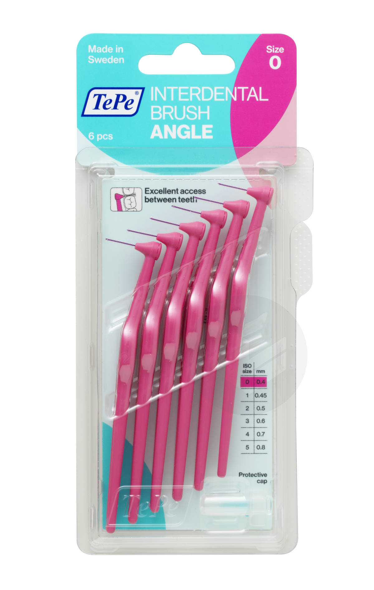 Brossettes Interdentaires Angle rose 0.4mm ISO 0 x6