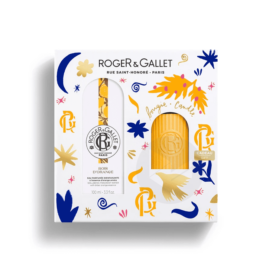 Coffret Eau Parfumée + Bougie Bois d'Orange