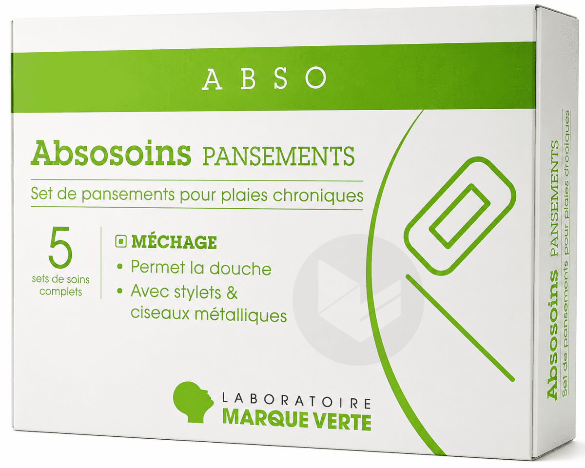 ABSOSOINS Set Pansement Méchage Plaies Chroniques