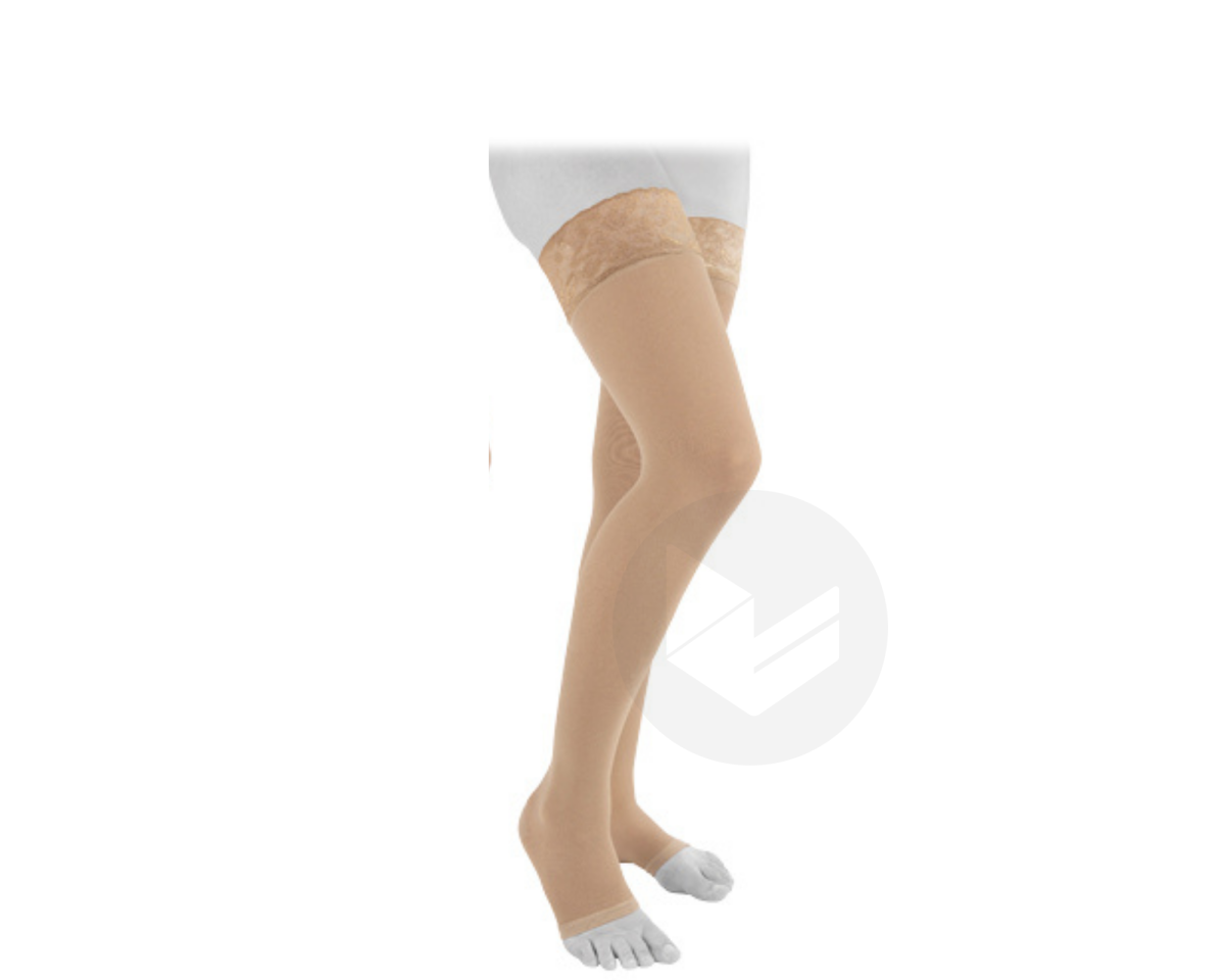 Chaussette Veinax classe 2 transparente Auto fixante pied ouvert beige logueur normale taille 1