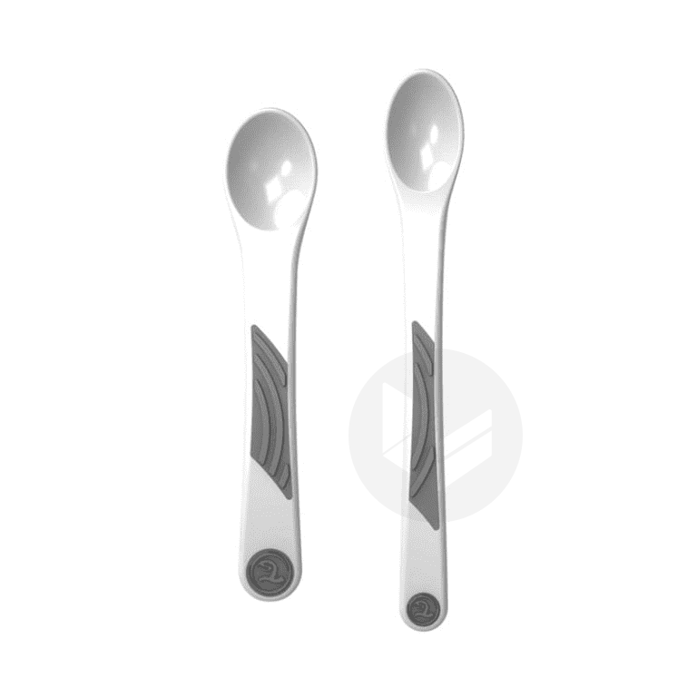 Cuillères d'alimentation 4m+ Blanc x2