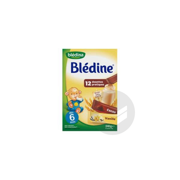 BLEDINE Farine instantanée vanille/cacao 12Dosettes/20g