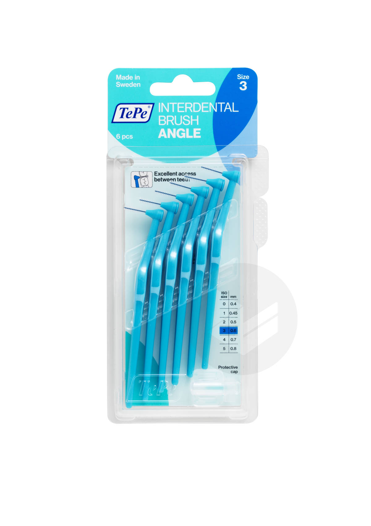 Brossettes Interdentaires Angle bleu 0.6mm ISO 3 x6
