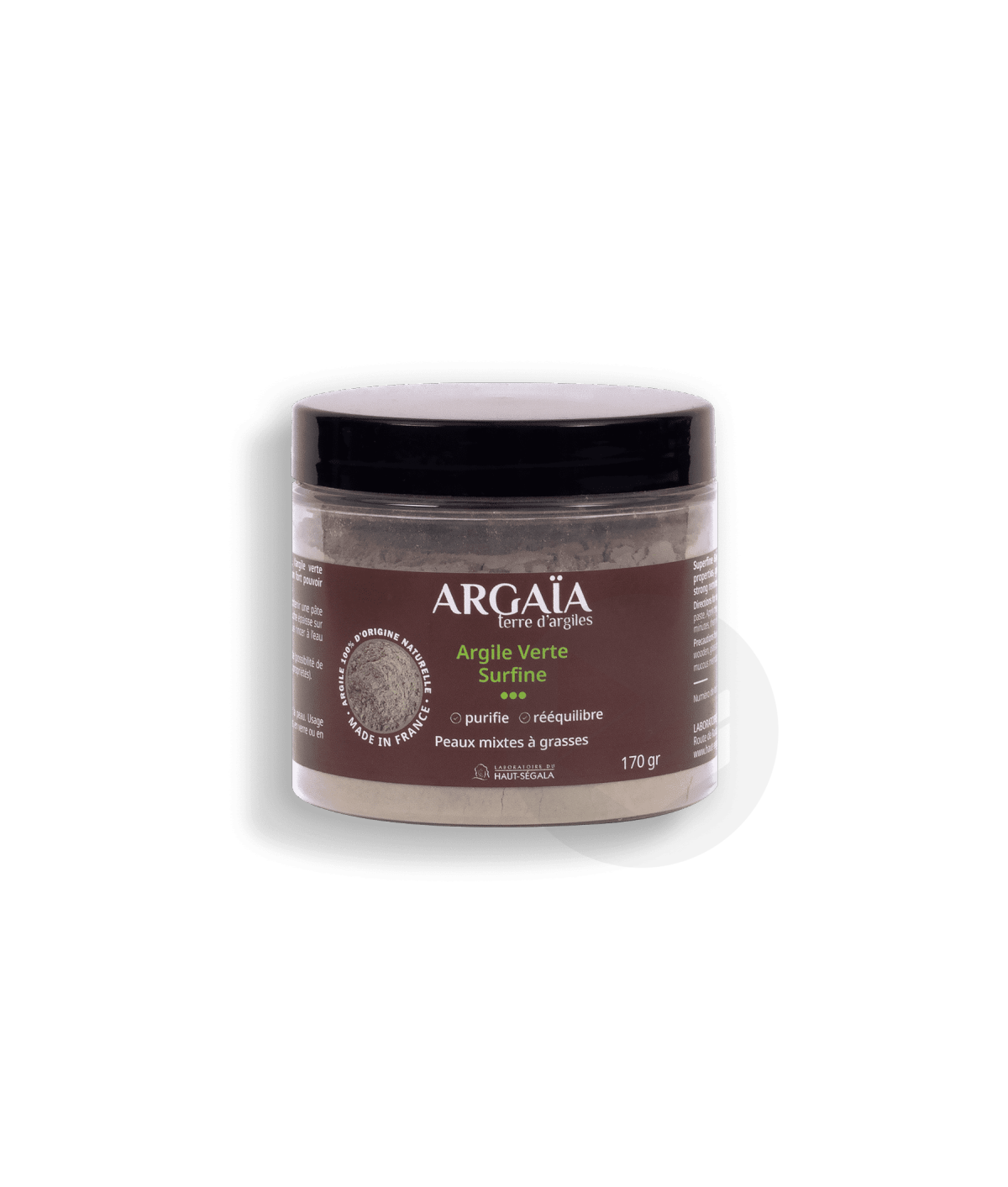 Argile Verte surfine en poudre naturelle 170g