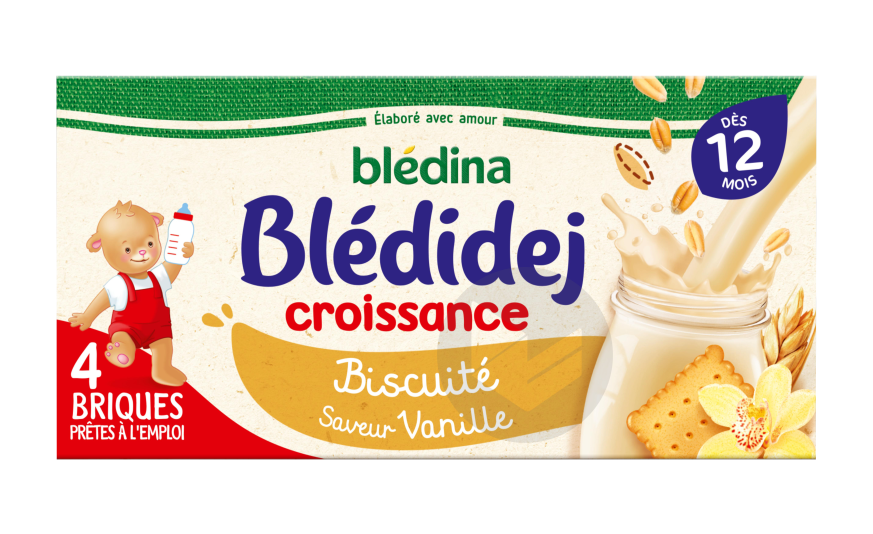 Blédidej Croissance Biscuité saveur Vanille - 4x250ml