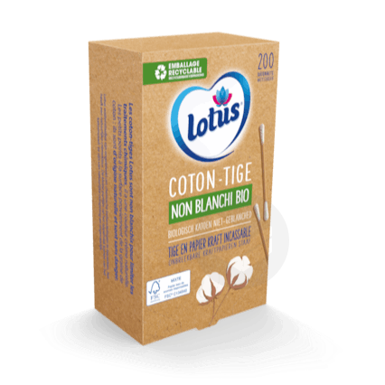 Boite coton-tige non blanchi bio x200