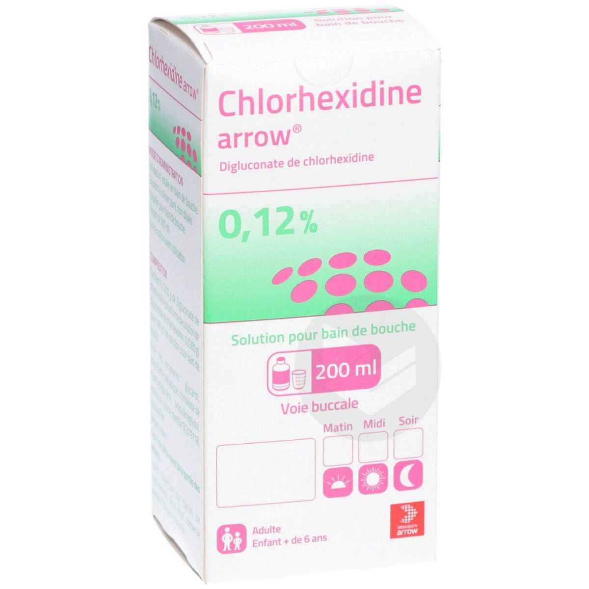 CHLORHEXIDINE ARROW 0,12 % bain de bouche, 200 ml