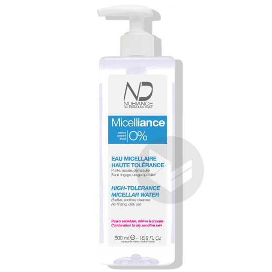 Nubiance Micelliance 0% Eau Micellaire Haute Tolerance 500ml