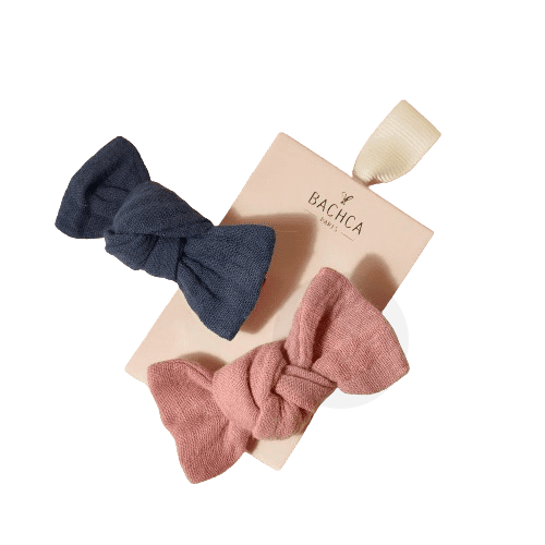 BARRETTES GAZE DE COTON x2