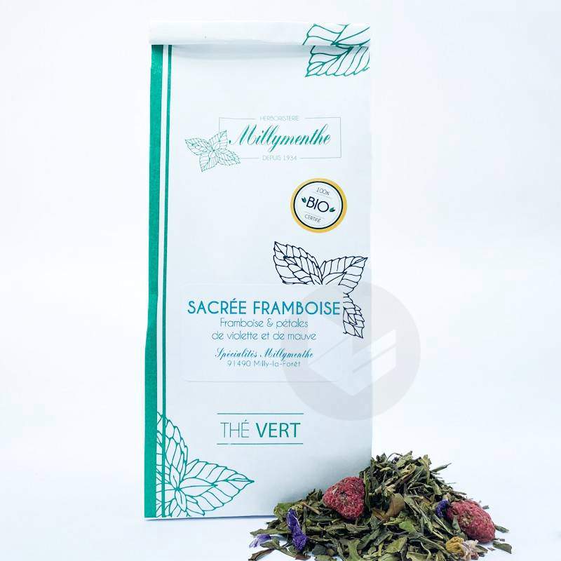 Thé Vert Sacrée Framboise 100g