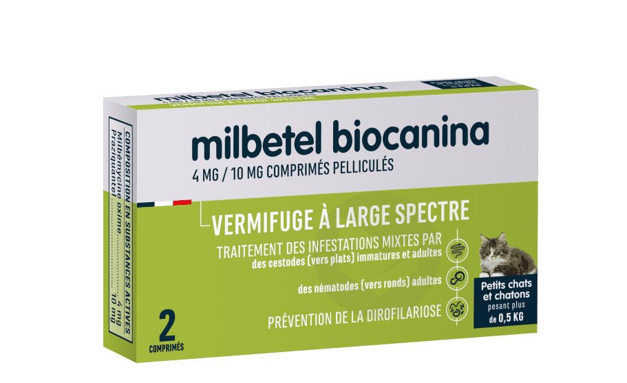 MILBETEL 4 MG/ 10 MG 2 COMPRIMES PELLICULES