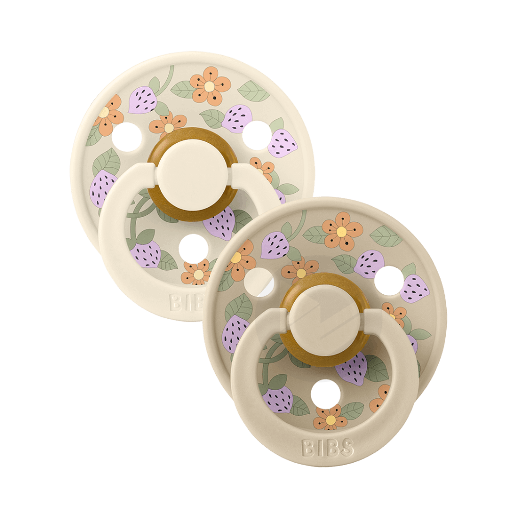 BIBS x LIBERTY Colour Tétines Pack de 2 Strawberries and Cream Ivory Mix