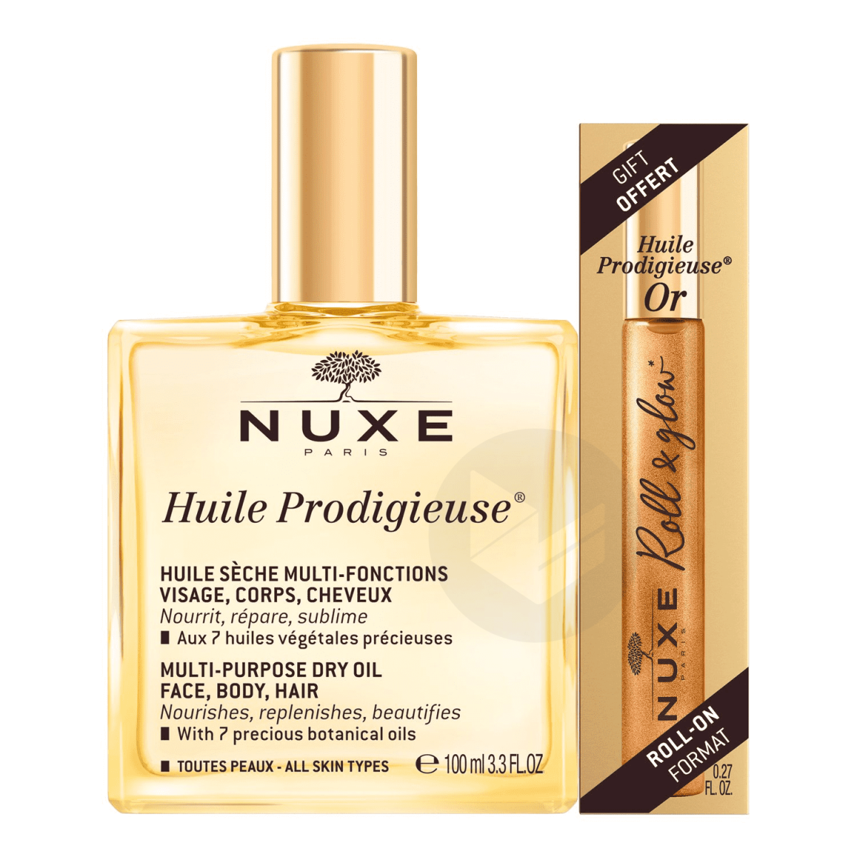 Huile Prodigieuse 100ml + Huile Prodigieuse Or roll on 8ml