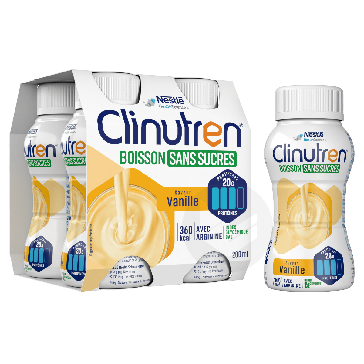 Clinutren Boisson sans sucres Vanille 4x200ml