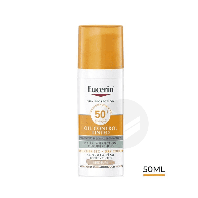 SUN OIL CONTROL Gel-Crème Toucher Sec Teinté SPF 50+ 50ml