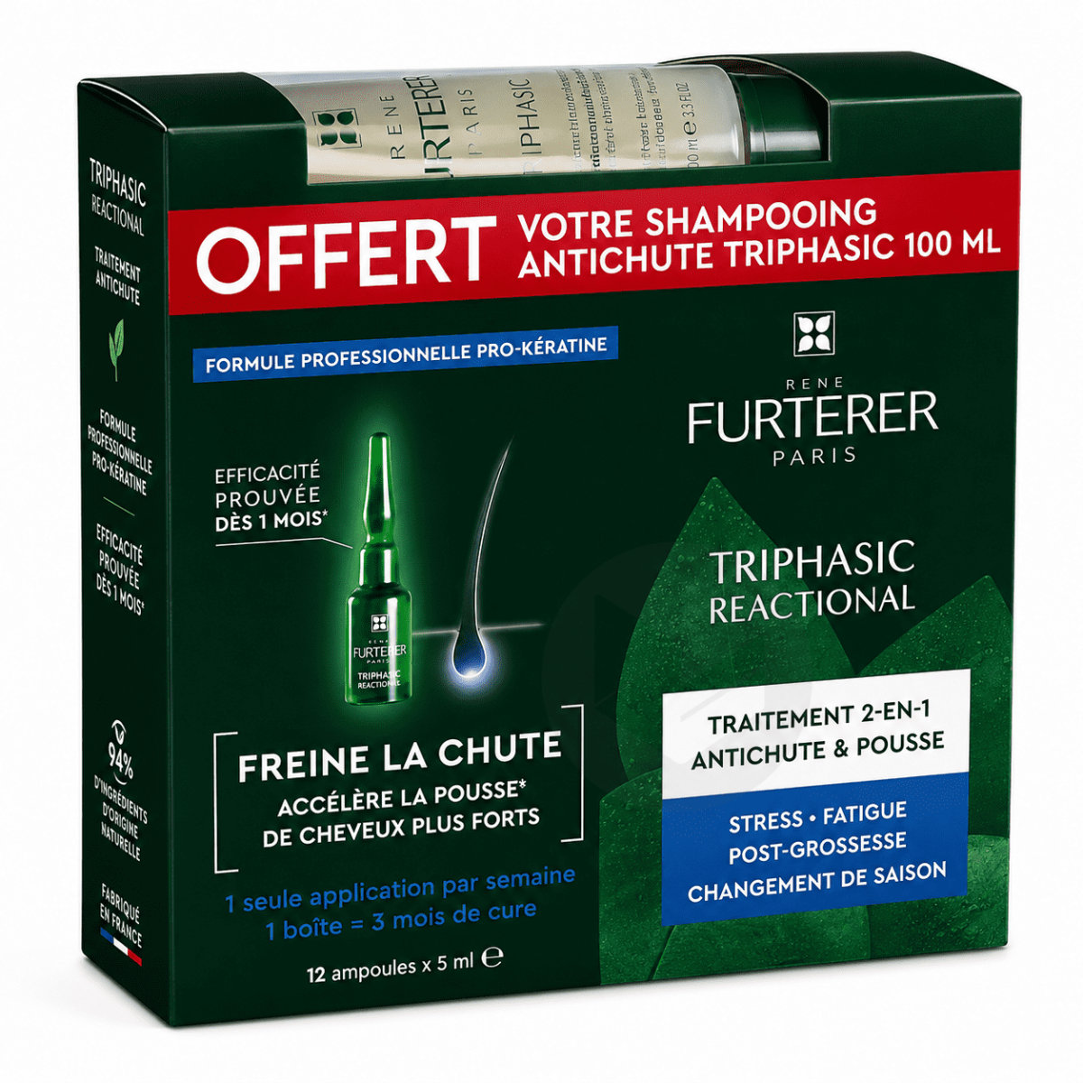 Triphasic Reactional Coffret Ampoules x12 + Shampoing 100ml