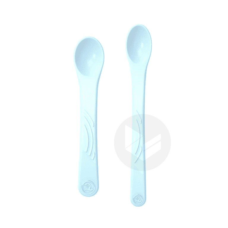 Cuillères d'alimentation 4m+ Bleu x2