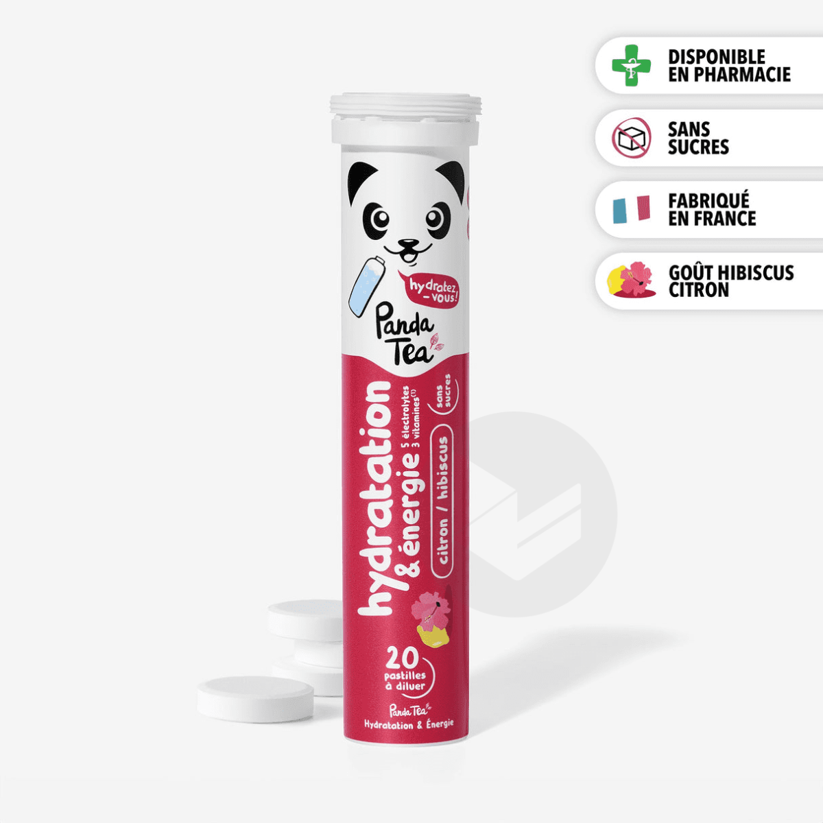 Pastilles Hydratation & Énergie Hibiscus-Citron x20