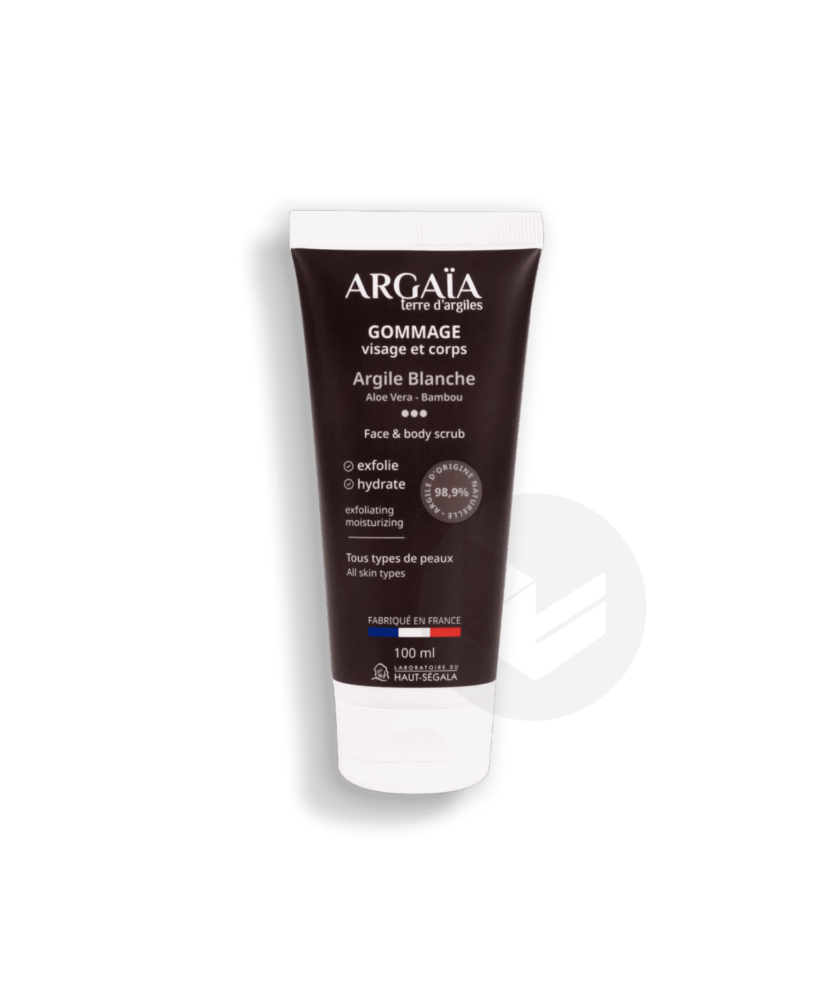 Gommage visage et corps Argile Blanche d’origine naturelle 100ml