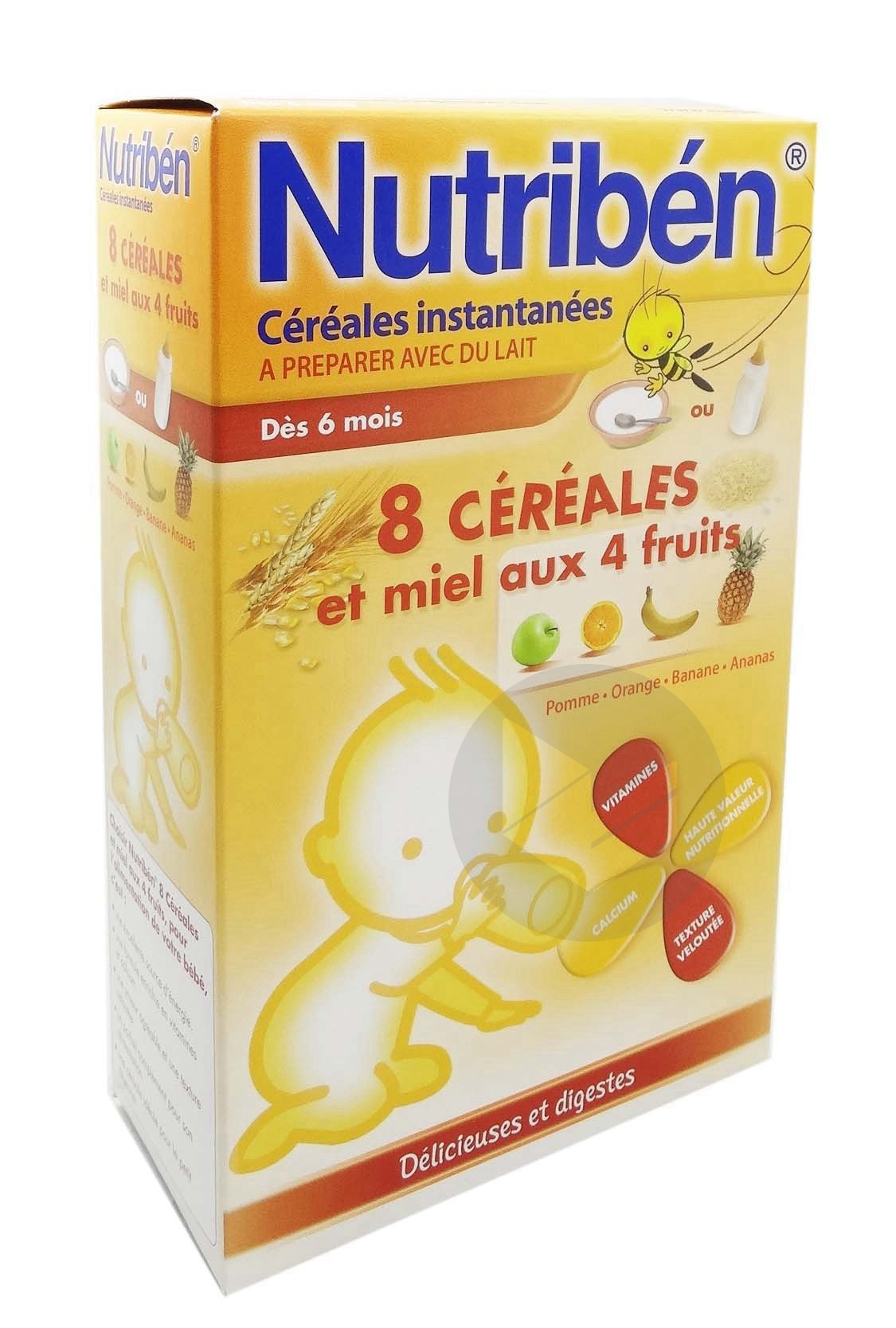 NUTRIBEN Farine 8 céréales et miel aux 4 fruits 300g
