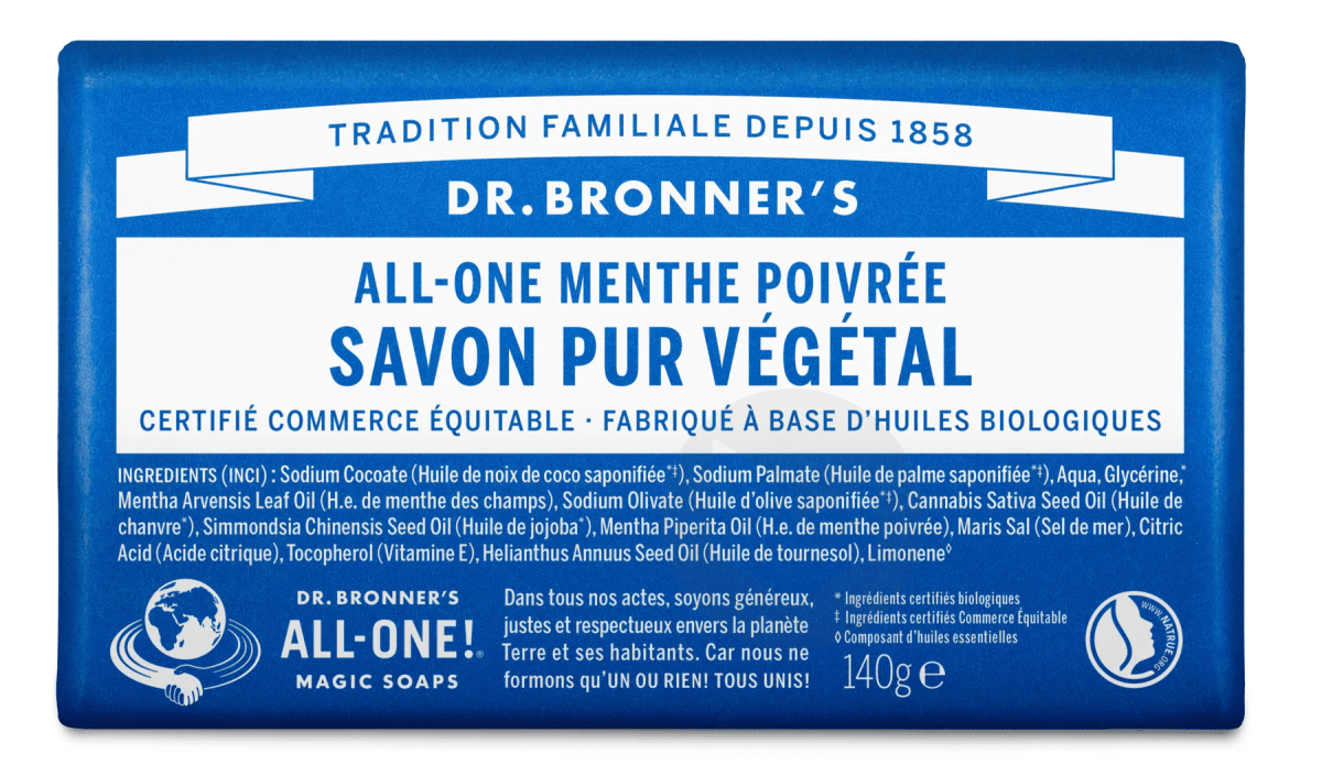 Pain de savon menthe poivrée 140g