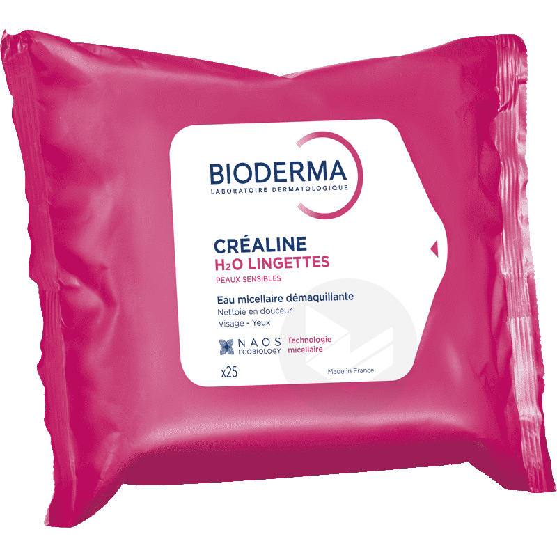 Créaline H2O lingettes x25