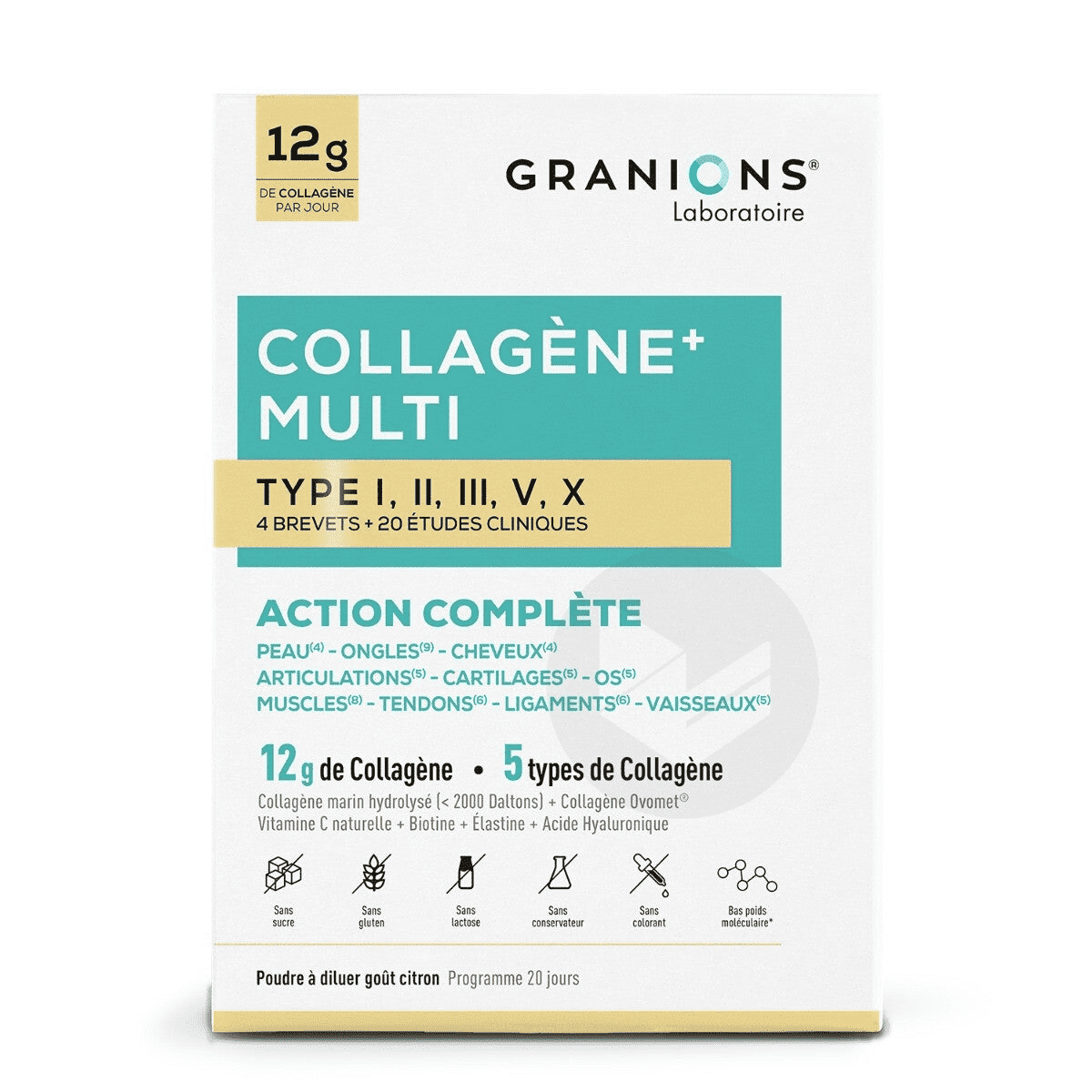 Collagène+ Multi type I, II, III, V, X Poudre 260g