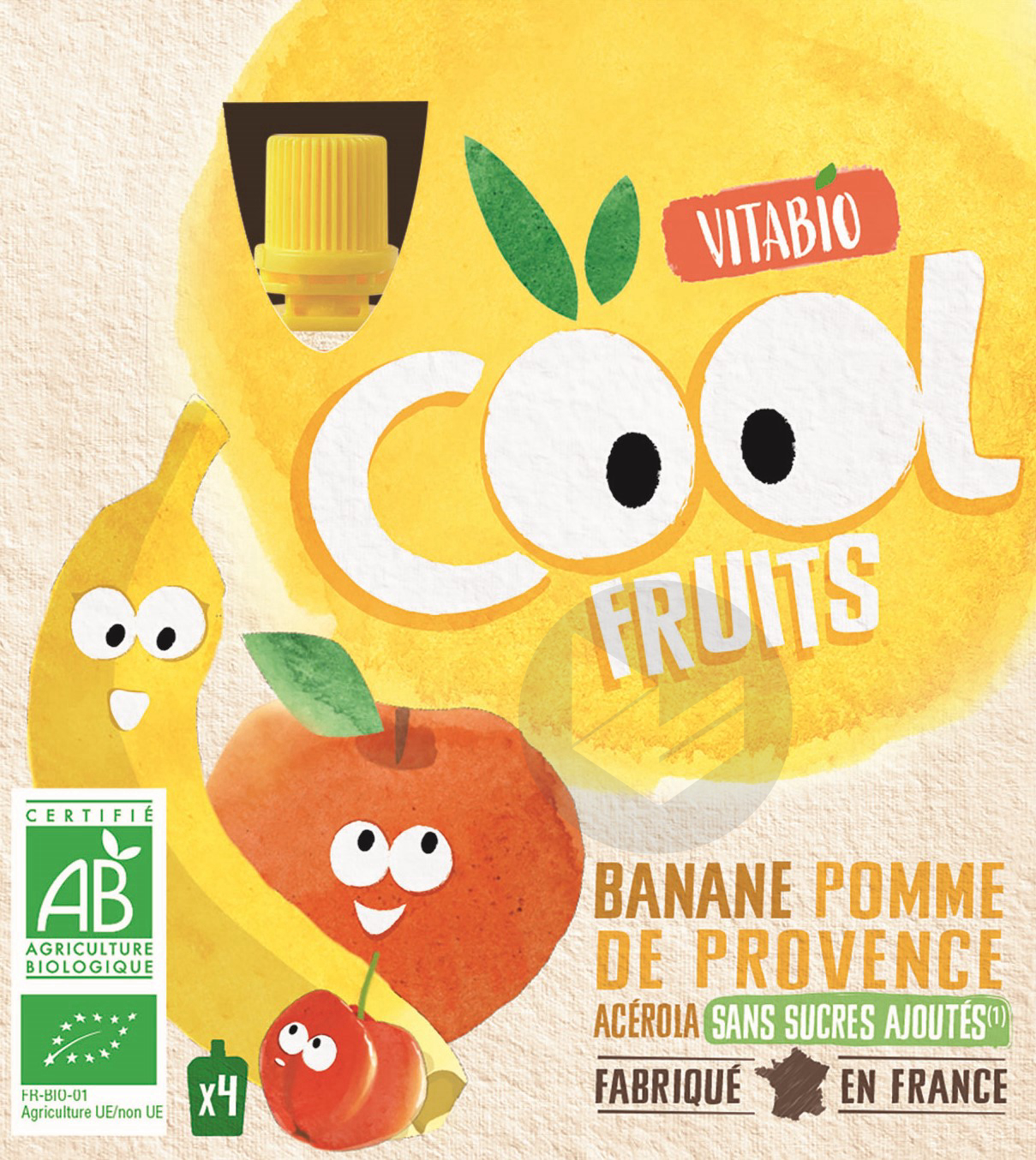 Cool Fruits Banane Pomme 4x90g