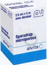 Sparadrap Microporeux 2,5cmx9,14m avec Dévidoir