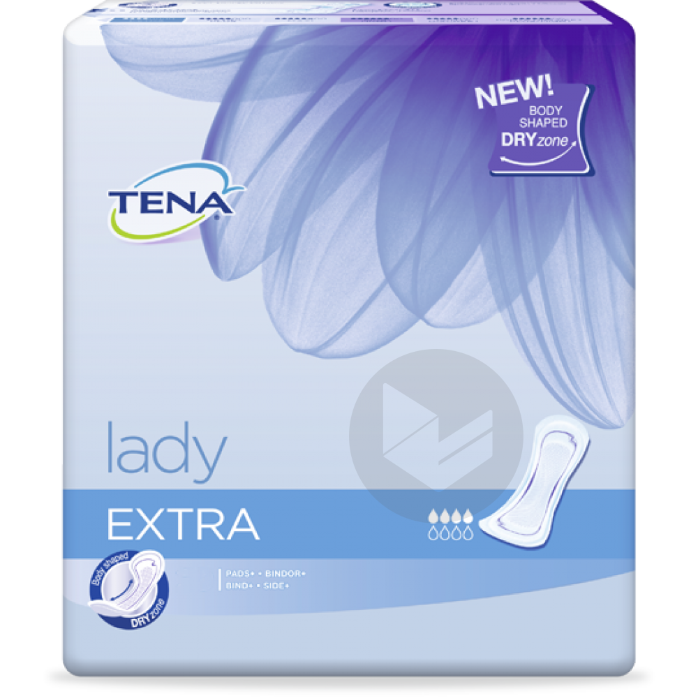 TENA LADY Protection anatomique adhésive extra Sac/20