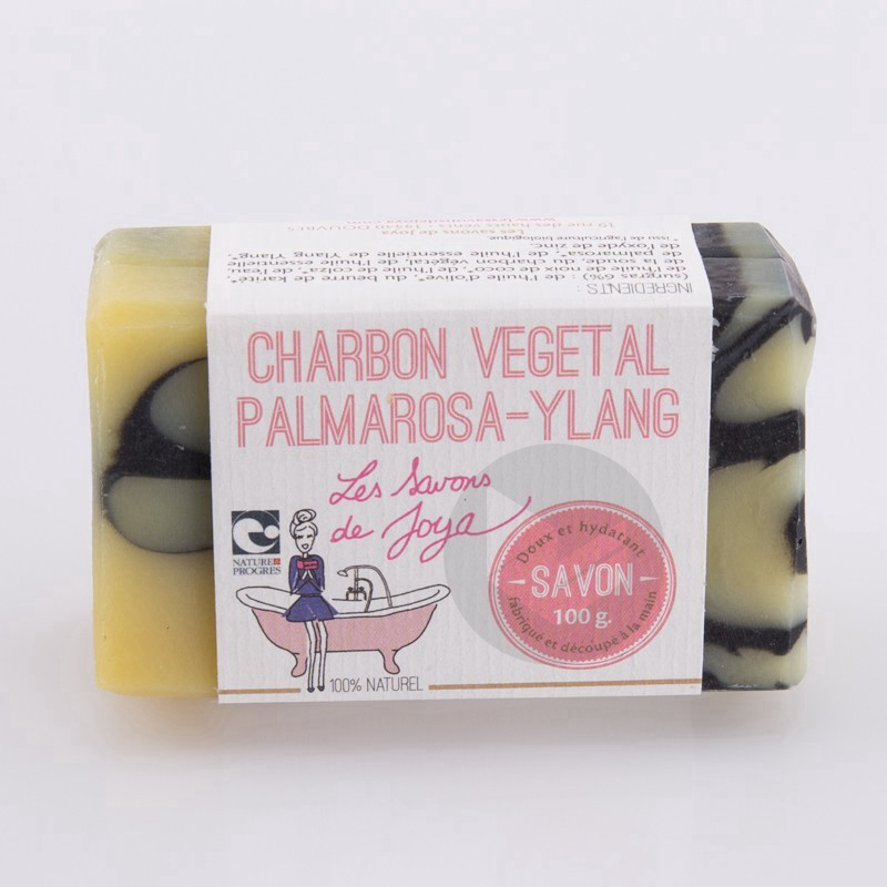 Savon Charbon Végétal Palmarosa-Ylang 100g