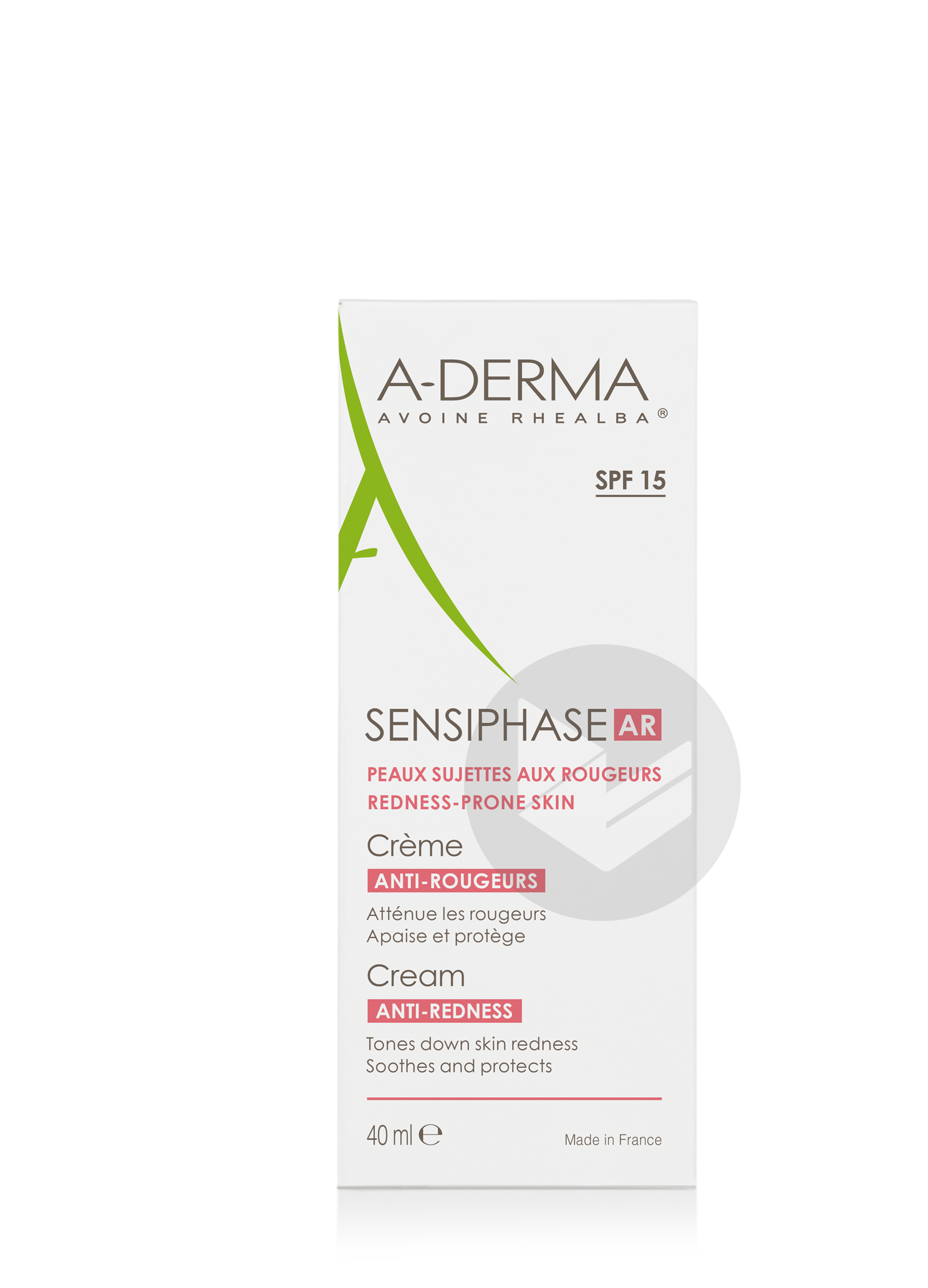 A-DERMA SENSIPHASE AR Crème Anti-Rougeurs SPF 15 - 40ml