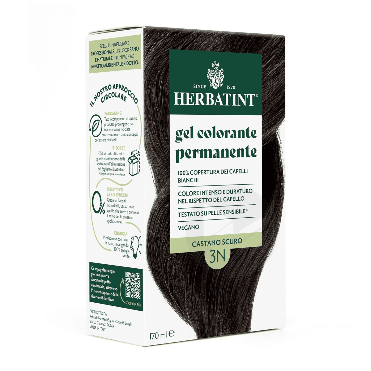 Soin colorant permament 3N Châtain Foncé 170ml