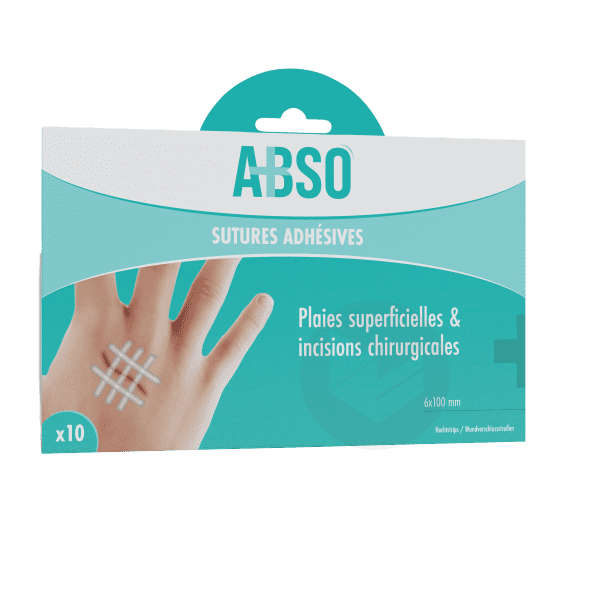 ABSO Sutures cutanées adhésives 6x100mm x10