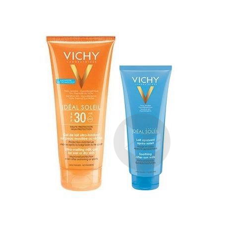 VICHY IDEAL SOLEIL SPF30 Gel de lait ultra-fondant peau mouillée ou sèche T/200ml+Après soleil