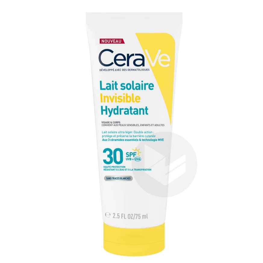 Lait Solaire Invisible Hydratant SPF30 Haute Protection 75ml