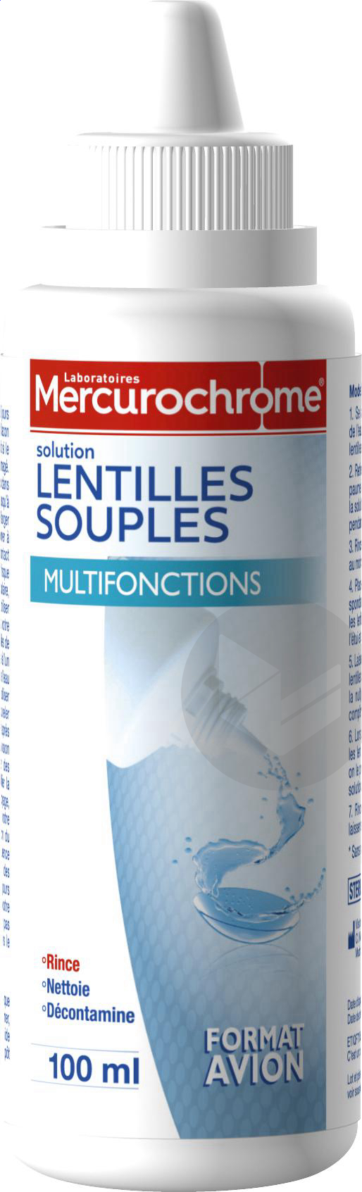 SOLUTION LENTILLES SOUPLES MULTIFONCTIONS, format avion, 100 ml