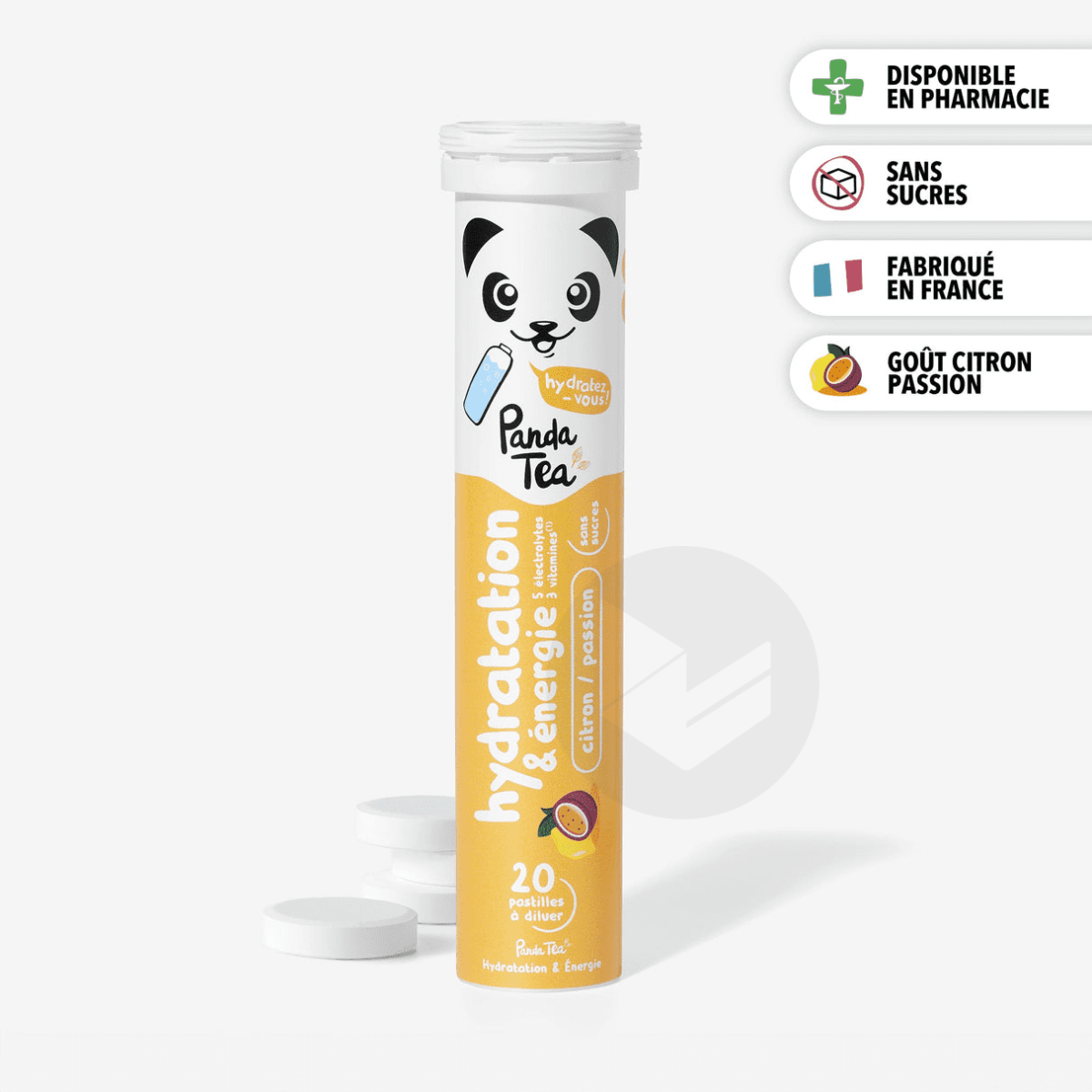 Pastilles Hydratation & Énergie Citron-Passion x20