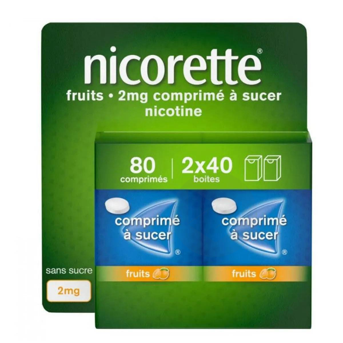 NICORETTE FRUITS 2 mg, 80 comprimés à sucer