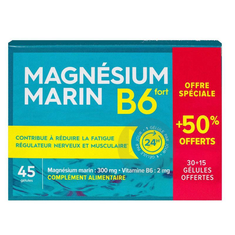 Magnésium Marin B6 fort 30+15 gélules